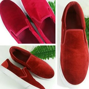 Red Plus Slip On Sneakers